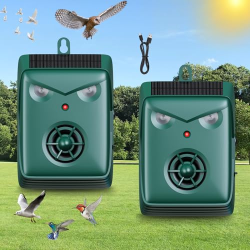 2026 Upgraded Ultraschall Abwehr mit Solarbetrieb,Katzenschreck für Garten, Marderschreck Auto,IP54 Wasserdicht,Effektive Katzenabwehr gegen Hunde, Vögel, Waschbären, Marderschreck, 2 Pack