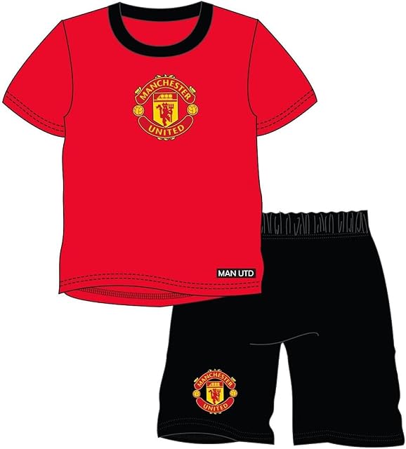 Boys/Kids Man Utd Childrens Pyjamas/Pyjama Set Red/Black Age 2-12 Years