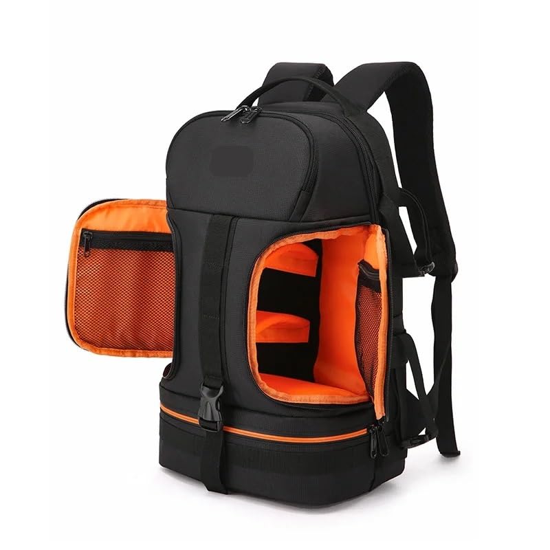 Borsa Reflex Zaino for fotocamera reflex digitale professionale, grande borsa fotografica, supporto for treppiede, copertura antipioggia impermeabile, escursioni all'aperto(Orange)