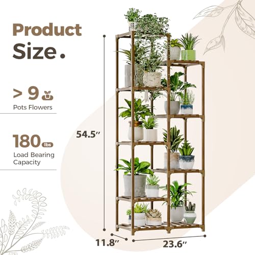 image for Bamworld Plant Stand Indoor Tall Plant Shelf Outdoor Corner Plants Tab
