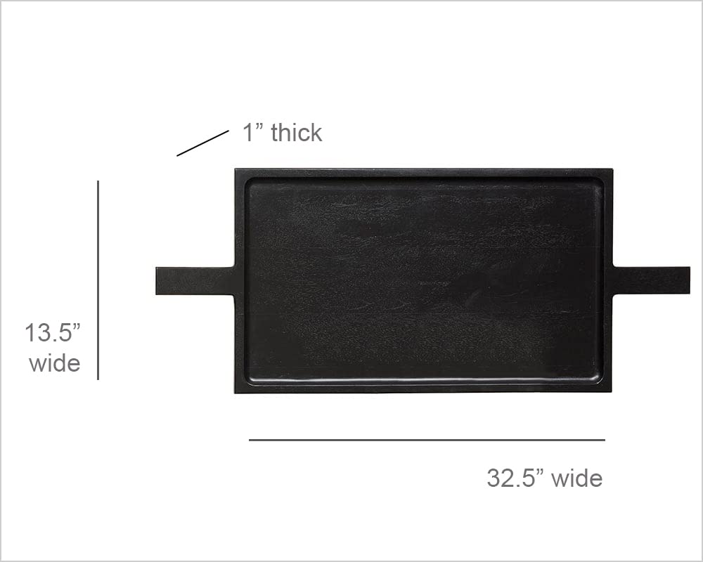 Santa Barbara Design Studio Pure Design Holztablett für Servierplatte oder Couchtischdekoration, 82,5 x 34,3 cm, Schwarz
