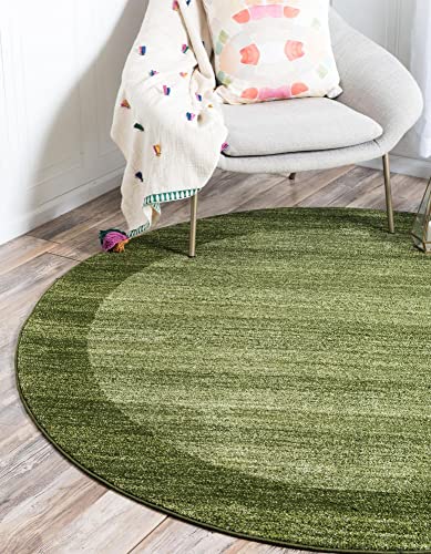 Image of Rugs.com Angelica Collection Rug – 4 Ft Round Light Green Medium Rug Perfect for Kitchens, Dining Rooms