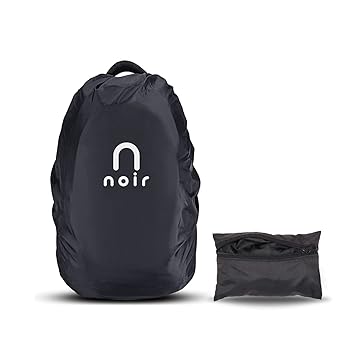 Rain and Dust Cover with Pouch 100% Waterproof, Dustproof Bag Cover for Backpack, Laptop Bags, School/College/Office/Trekking Bags | 40Ltr, Black, PU Coated Polyester