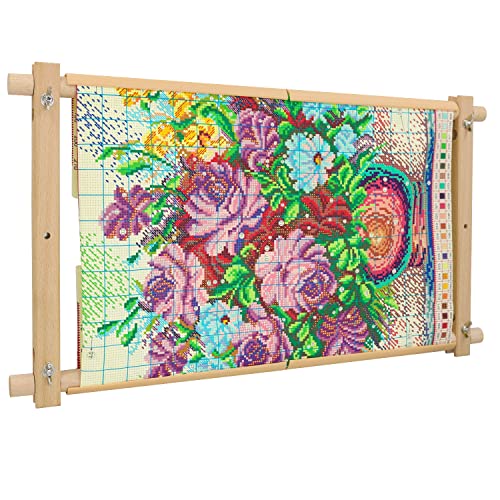 Stickrahmen Eckig, Stickcliprahmen, Quadratische Stickrahmen aus Holz, Frame Clip on Q Snap Cross Stitch Frame, Kunststoff Nährahmen Zum Sticken, Nadelspitze, Seidenmalerei (46x28.5cm) Cover