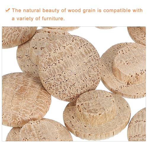 Image of uxcell 12 Pcs 0.39 x 0.71 Inch Wood Hole Plugs, Wooden Screw Hole Cover, Wood Pocket Button Plug for Chair Stair Craft Furniture Woodworking