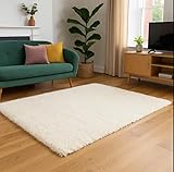 Off White Rug Soft Pile Gentle Underfoot Cushioning Warm Neutral Tone Cozy...