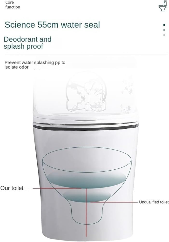 Siphonic Ceramic Toilet, One Piece Dual Flush Toilet, Modern Universal Height Mute Toilet for Home Hotel Bathroom Multiple Colour(D400mm)