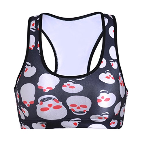 Image of Sister Amy Women's Aerobics Gym Dance Yoga Vest Printed Sports Bra Top Vest