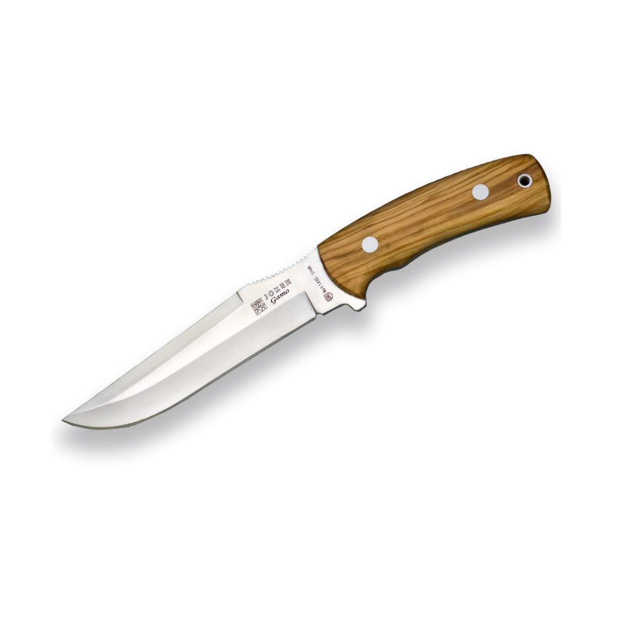 joker Coltello a lama fissa Gazzella, lama 15,5 cm, con cache di legno d'ulivo, 255 gr, CO51 per attività di Pesca, l'Escursionismo, Il Campeggio