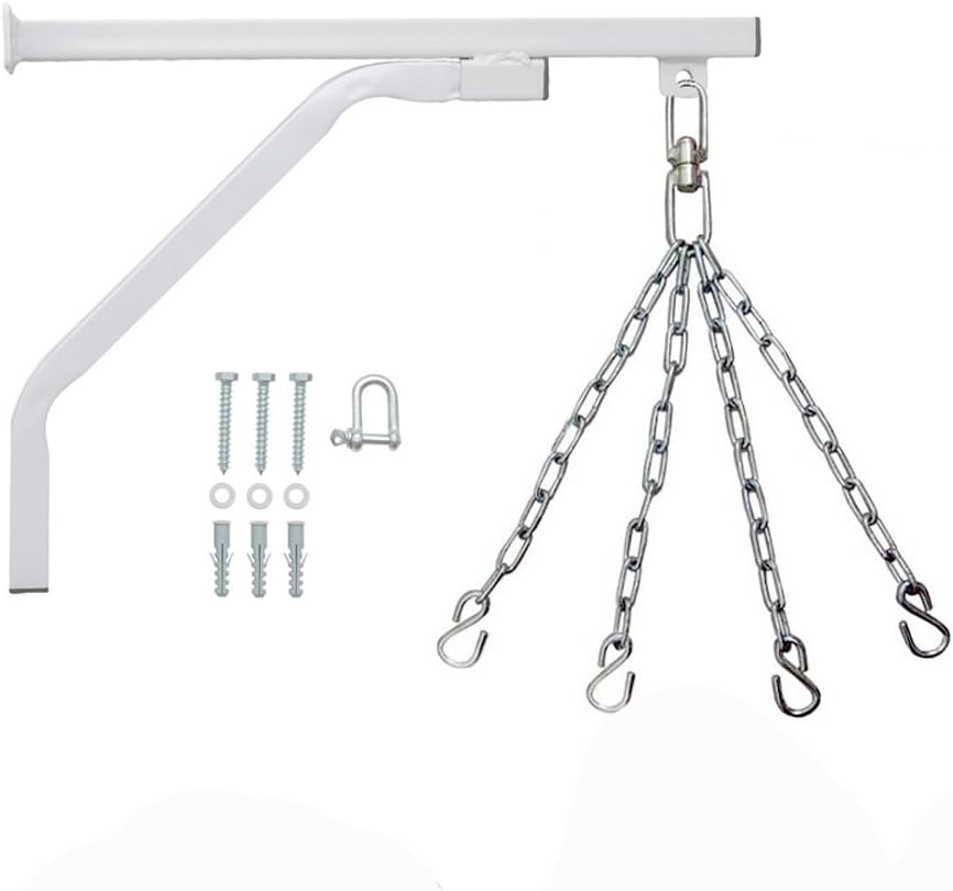Maxx White 18" heavey duty Punch Bag Wall Bracket + chain boxing punchbag