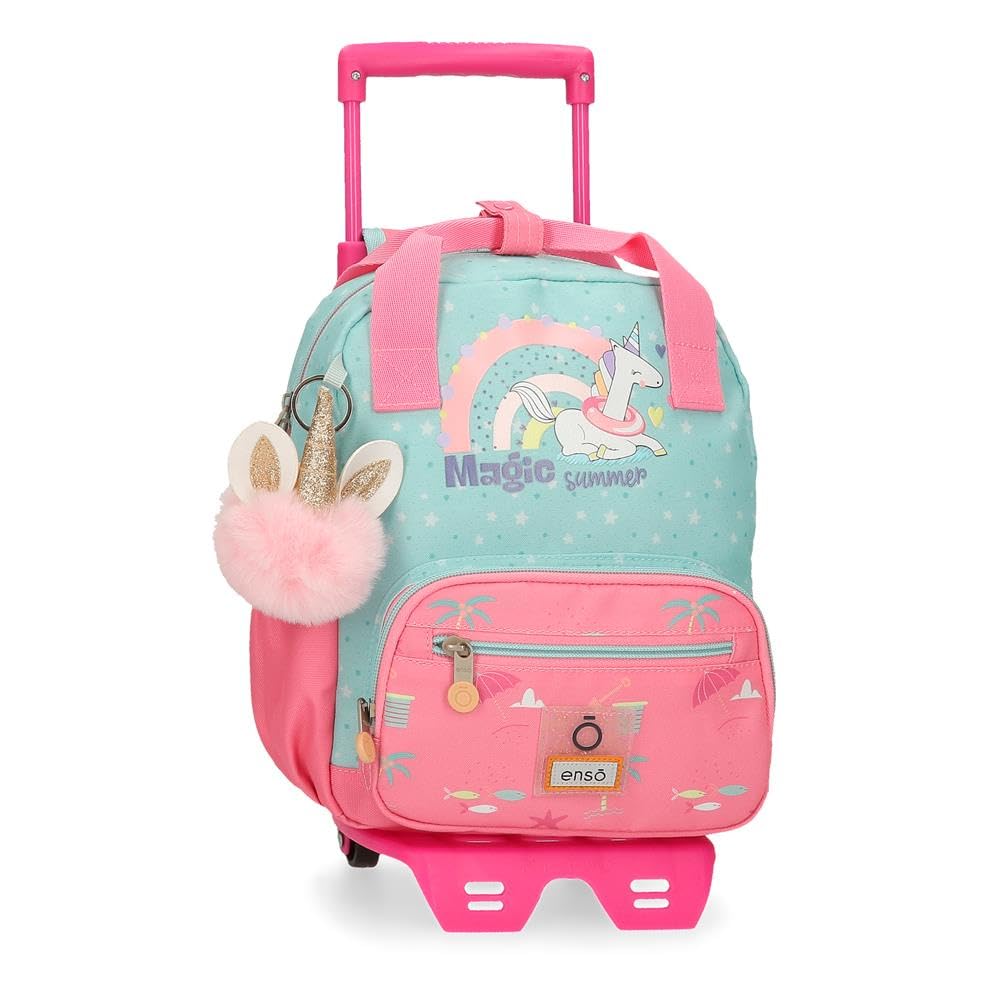 Enso Magic Summer Backpack with Trolley Multicolor 23x28x10cm Polyester 6.44L, multicoloured, Backpack with Trolley
