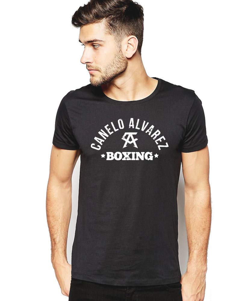 Saul Canelo Alvarez T-Shirt Boxing Boxer Champion UFC MMA Gym Gift B (Medium) Black