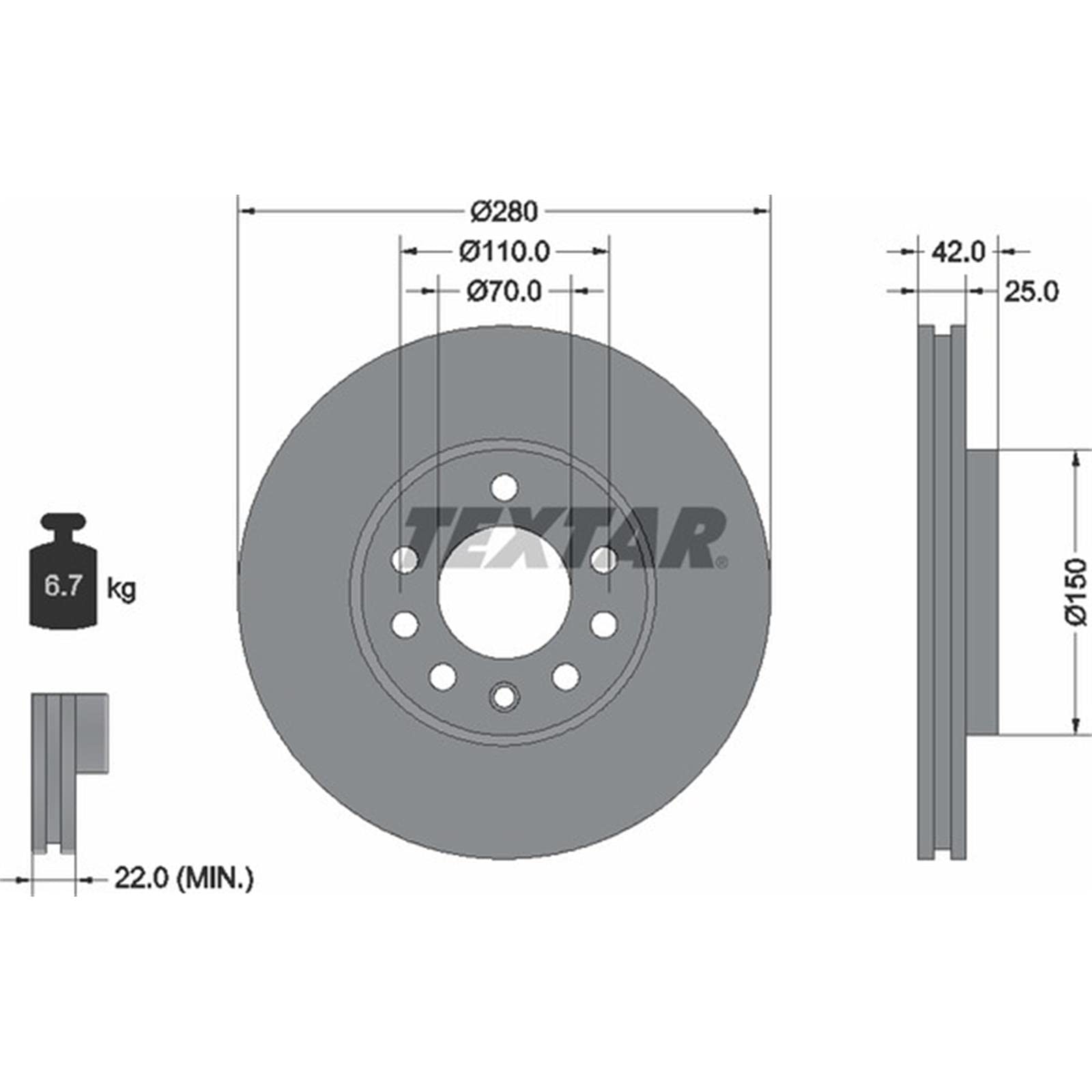 Textar Bremsscheiben + Beläge vorne + hinten | 92091903 + 2383201 + 92092103 + 2341703 passend für Astra H + B