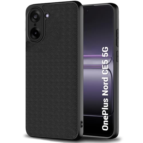 Image of TheGiftKart Back Cover Case for OnePlus Nord CE 5 5G | Slim & Lightweight | Ultra-Premium Design | Camera Protection Bump | Fabric Texture Case Cover (PC & TPU, Black)