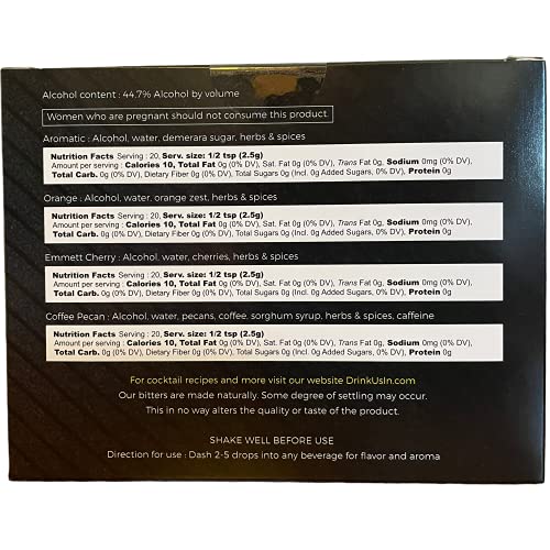 Warn Reserve Cocktail Bitters Set, 4 Ct, 1.7 Oz. - Fall Variety (Aromatic, Orange, Emmett Cherry, Coffee Pecan) #TOP1