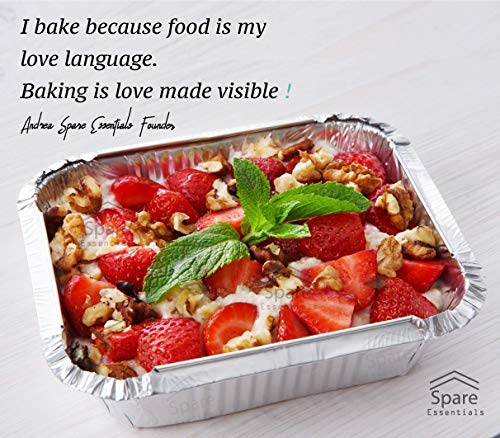 Spare Essentials 55 Pack - Aluminum Pan/Containers With Lids/Foil Containers/Aluminum Pans With Lids/Take Out Containers/Disposable Pans/Aluminum Foil Food Containers/Freezer Meals Containers (1 Lb) #TOP5