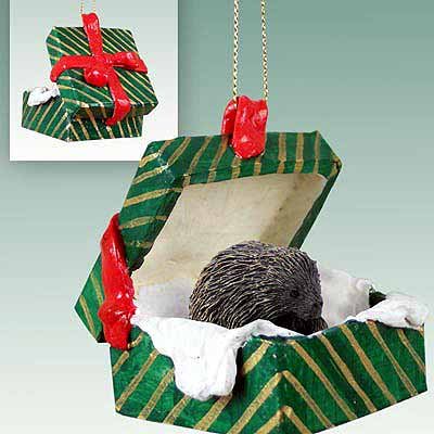 Conversation ConceptsPorcupine Gift Box Christmas Ornament - DELIGHTFUL!