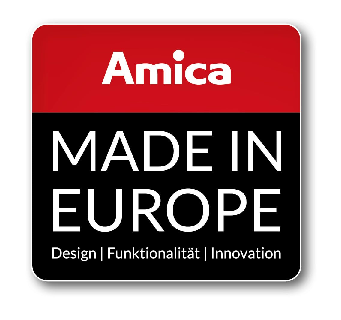 Amica SHEG 904 000 SM Standherd 50cm Schwarz-matt Gaskochfeld Elektro-Backofen Timer Heißluft