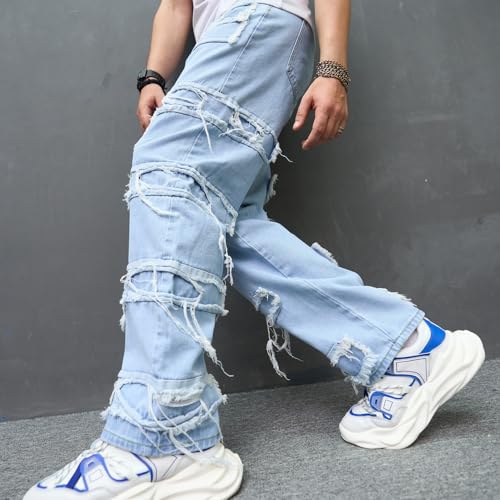 Men's High Street Wide Leg Denim Pants Men American Trend Loose Pants Retro Washed Baggy Jeans Pants Streetwear4