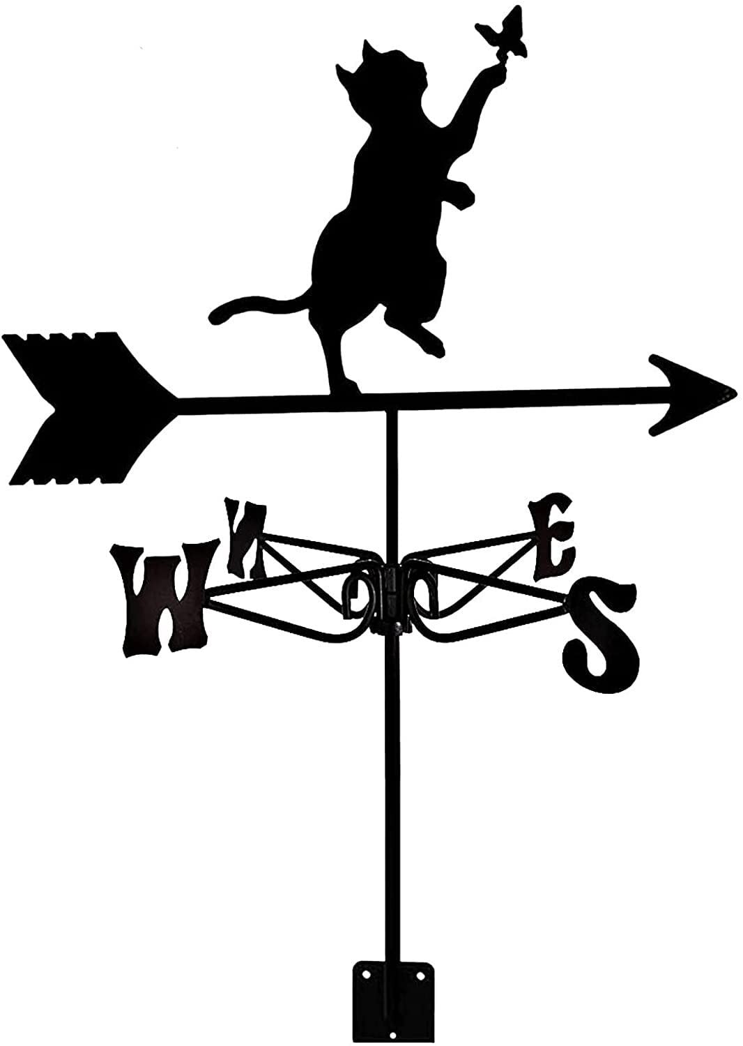 Weathervane for The Garden,Weather Vane with Roof Mount Weathervane Wind Direction Indicator, Retro Weathercock Metal Weathercock