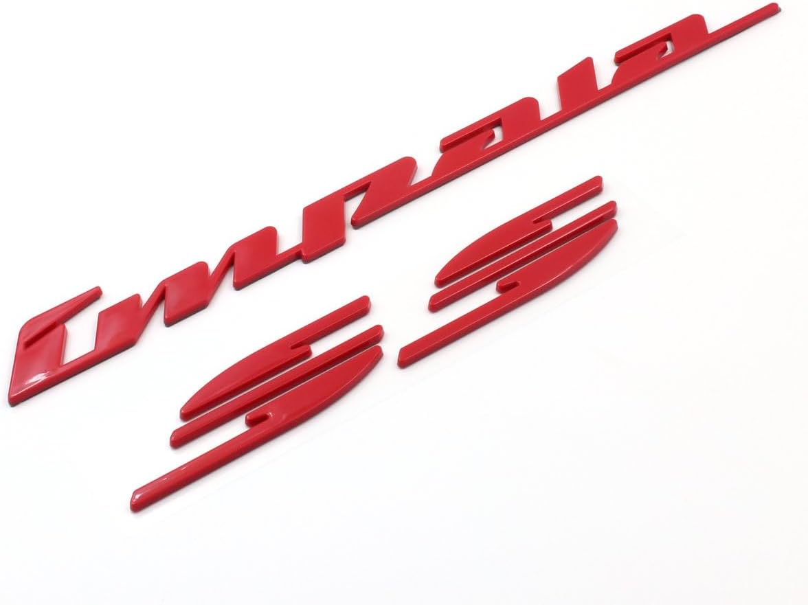 Pair Set 1994-1996 Impala Ss Emblems Right Left Quarter Panel Letter Badge Compatible with Impala (Red)