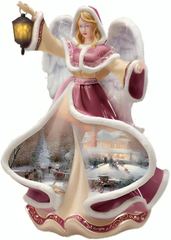 The Bradford Exchange Winter Angels of Light Collection Issue #2 - Angel of Hope Illuminated Sculpture Art on Porcelain by T-Kinkade, 8-Inches