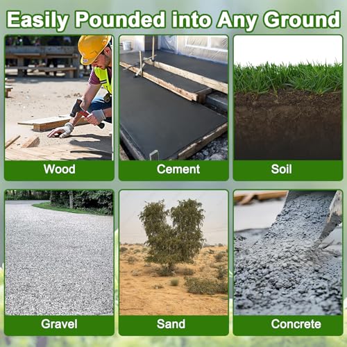 image for VVOKGO Rebar Stakes 18 Inch J Hook Heavy Duty Ground Anchors (16-Pack)