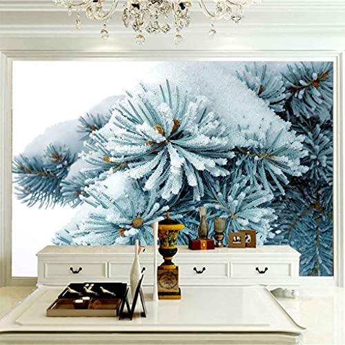 Papier peint canevas Cèdre de Noël pour masquer un mur abîmé avec effet 3D - 5
