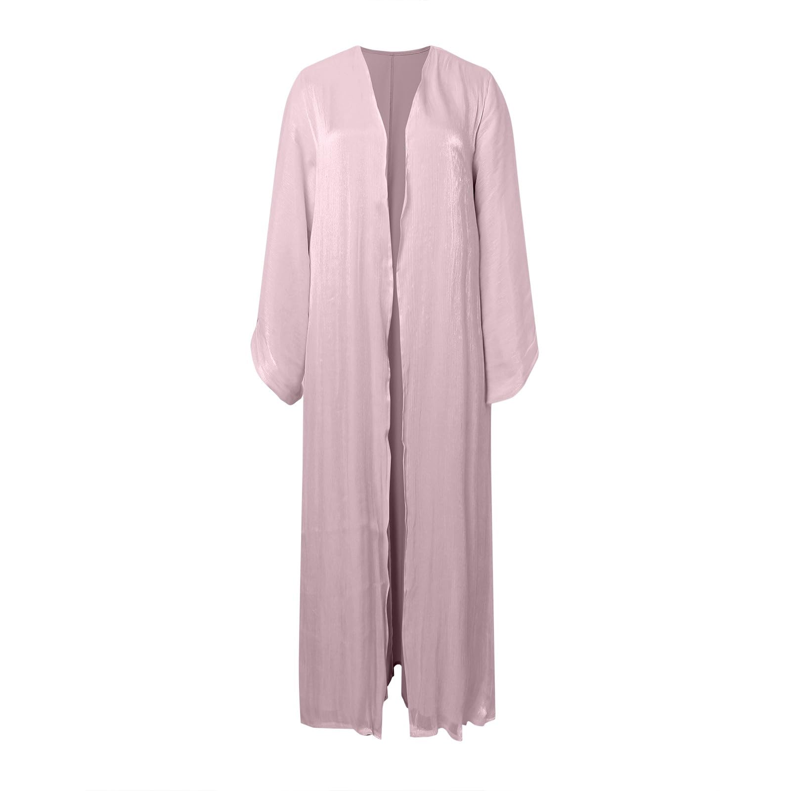 Robes Musulmanes Femme Ouverte Cardigan Islamique Abaya Robes Coton Doux Robe de Musulmane Pleine Longueur Robes de Arabe Moyen-Orient Ramadan Kaftan de Dubaï Vetement De Priere pour Femmes