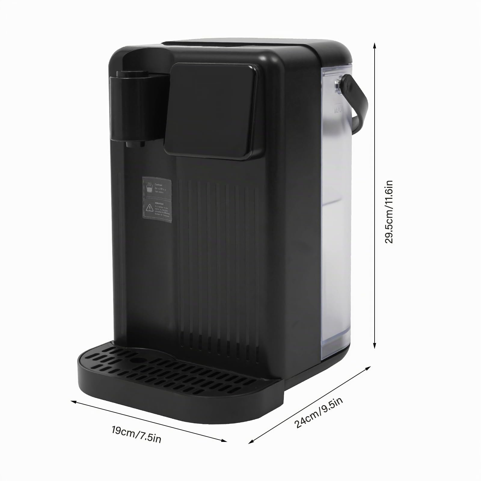 Dispenser istantaneo di acqua calda, Dispenser di acqua calda con filtro dell'acqua, capacità 3 L, opzioni di temperatura, display touch, 3 secondi per il riscaldamento, 25-99℃ (Nero)