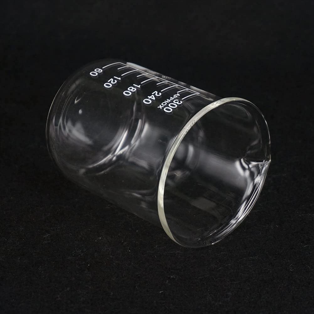 Vaso de precipitados de Vidrio de 300 ml de Forma Baja para experimentos químicos, Material de Laboratorio para Equipos de Laboratorio Escolar