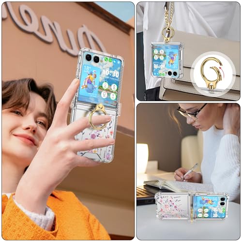 DAKORIE Clear Flower Case for Samsung Galaxy Z Flip 8 Case with Ring Protective Cover for Galaxy Z Flip 8 2026 5G for Women - B by DAKORIE - Used condition - Image 6
