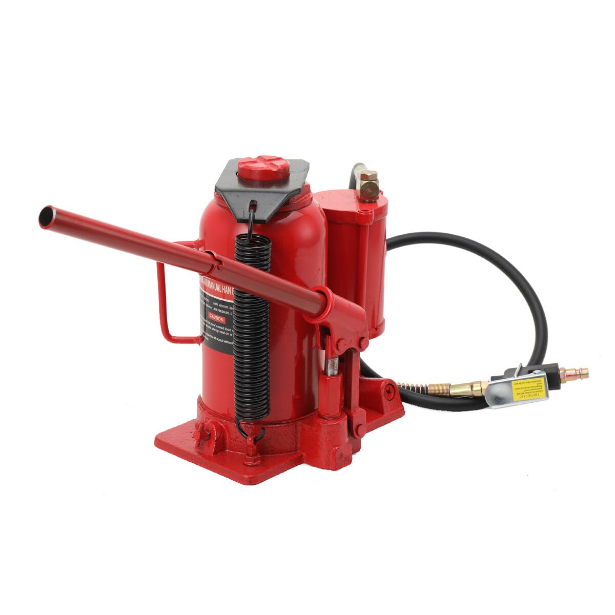 ECUTEE Gato hidráulico de sello 20T, gato hidráulico para coche, gato hidráulico con palanca de bomba plegable, altura de elevación 260-510 mm, conexión de aire comprimido 1/4