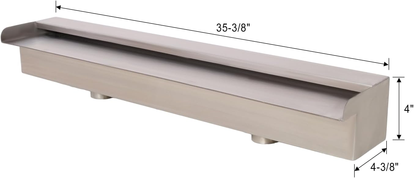 Pool Fountain Stainless Steel Silver Serene Retreat Waterfall Outdoor Garden Pond Elegant Decor