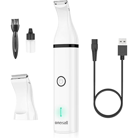 oneisall Dog Clippers with Double Blades,Cordless Small Pet Hair Grooming Trimmer,Low Noise for Trimming Dog's Hair Around Paws, Eyes, Ears, Face, Rump