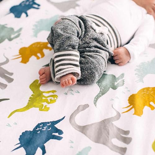 Little Unicorn LUMSA-A- DF Dino Friends Fitted Crib Sheet | 100% Cotton Muslin | Super Soft | Sized For Standard Baby Crib & Toddler Mattress thumb #4
