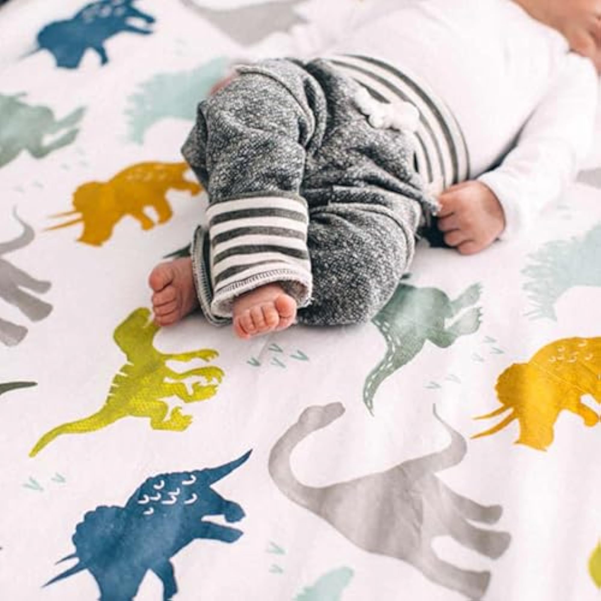 Cotton Muslin Fitted Sheet - Dino Friends