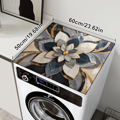 Image of Washer and Dryer Topper for Top,23.6 inch x 19.7 inch Washer Dryer Countertop Mat, Waterproof & Anti-Slip Dryer Top Protector Mat (Floral Geometry, 23.6x19.7inch)