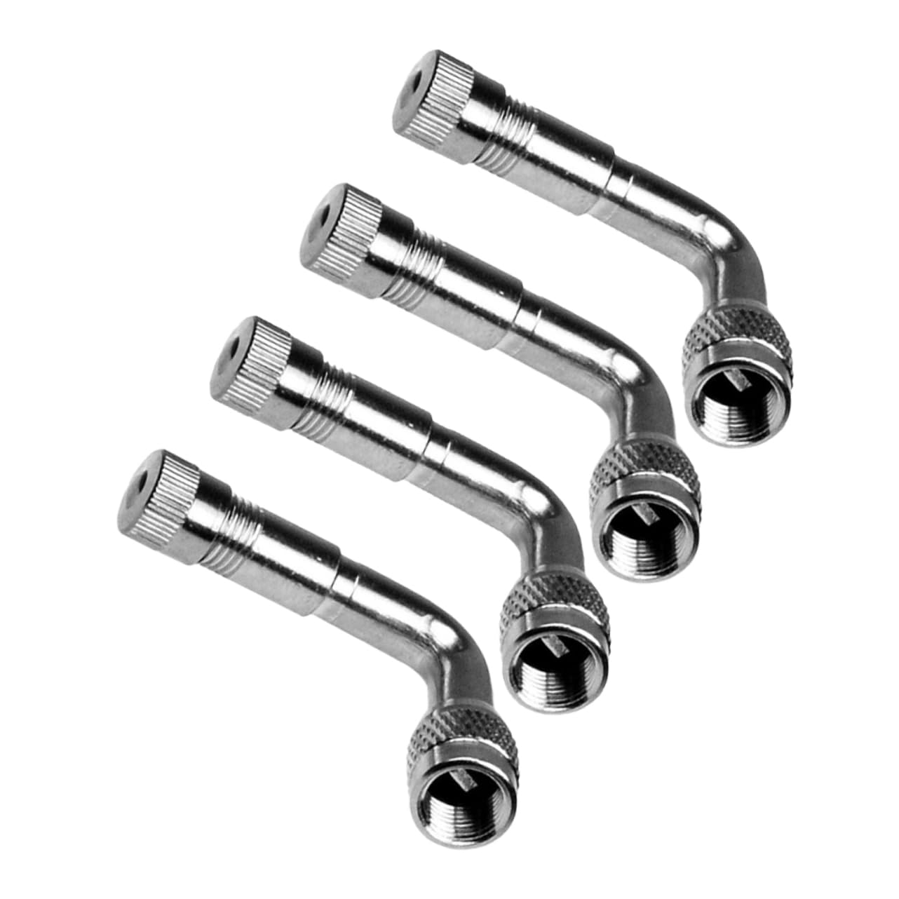 OUNONA 40piezas Extensiones De Válvula De Aire De Latón Para Neumáticos De Automóviles y Motocicletas Adaptadores De Rápido Plateado