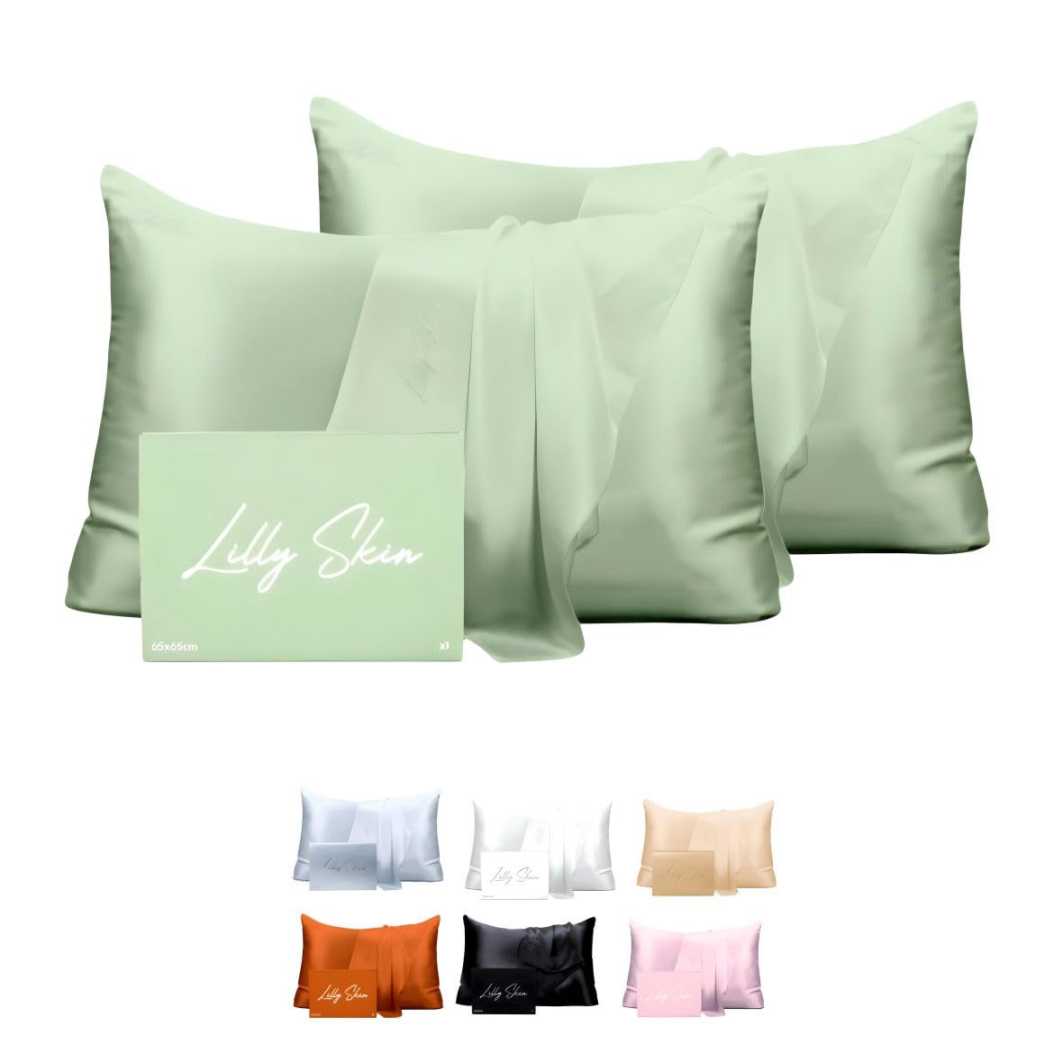 Taie oreiller soie naturelle 50x70 housse coussin thermorégulante x2