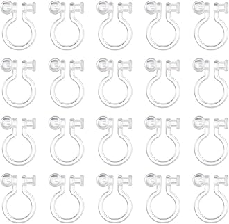 arricraft100 Pcs 4 Styles Resin Earring Components Clear Clip-on Earring Converter Clip-on Earring Findings for DIY Non Pierced Earring Making Supplies