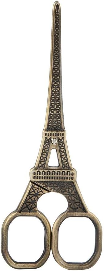 Tijeras de acero inoxidable DIY Tijeras en forma de torre Eiffel a la moda, tijeras de coser, arte, arte, cómoda bordada, herramienta de tijeras, color bronce