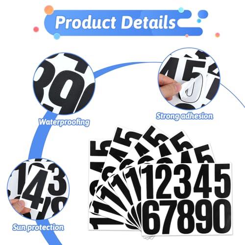 6 Stück Aufkleber Hausnummer Zahlen Wetterfester Klebezahlen Briefkasten Sticker Reflektierende Briefkastennummern Große Vinyl Nummernaufkleber Selbstklebende Zahlenaufkleber Für Postkasten Schilder