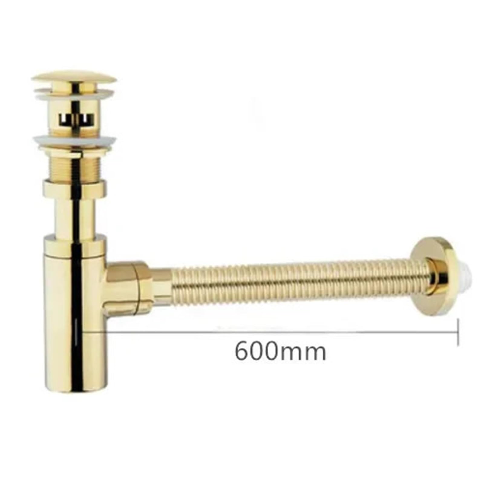 Sifón for lavabo de baño latón con sifón y desagüe emergente dorado Para Lavabo De Baño y Lavabo(Without hole set)