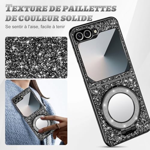 Coque Galaxy Z Flip 6 miroir support pour vos appels mains libres