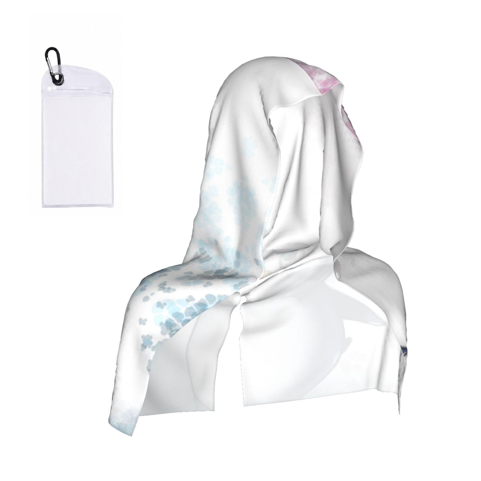 EZDLOWVBA I Love Penguins Print 2 Pack Cooling Hoodie Towels,Sports Headscarf, Neck Wrap Scarf,Breathable Cooling Towel For Neck And Face, Travel, Swimming, Training