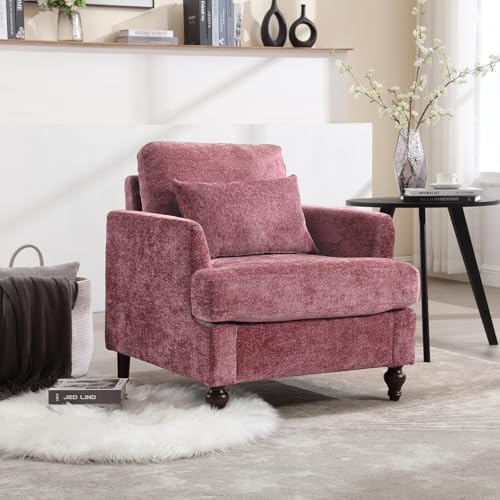 Sillón Plegable Chenille Rojo miniatura 1
