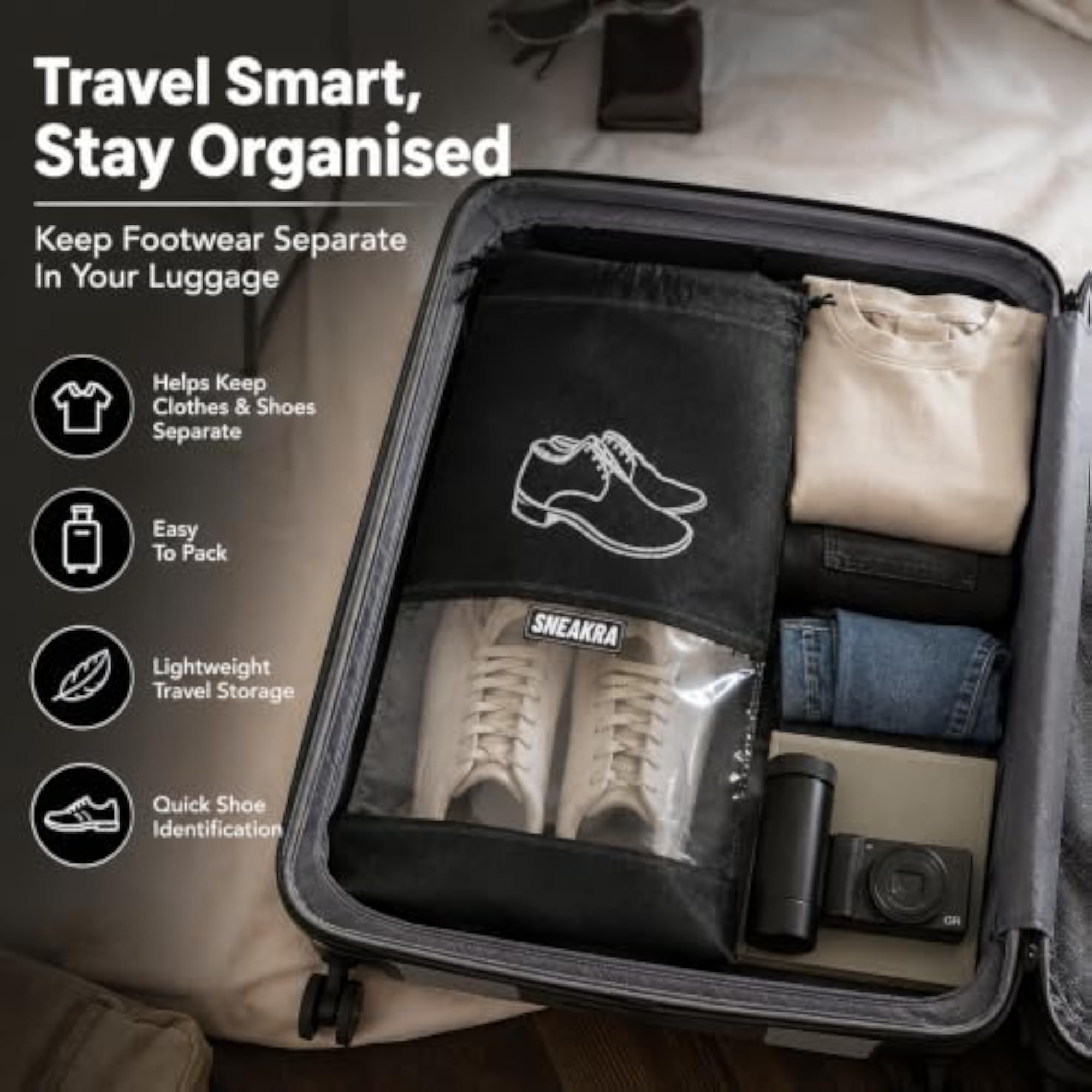 Shoe Storage Bags with Transparent Window for Travel