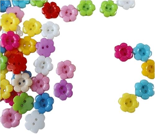 Miniatura 2 de BaoQiu 100 botones redondos de flores de 12 pulgada para colecciones de decoración de artes y manualidades, coser botones redondos de resina de