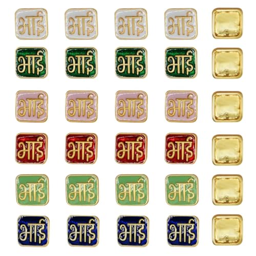 Image of Satra Tarders Meenakari Kundan Beads for DIY Jewellery Making Rakhi Making | Size : 12mm | Qty : 6pcs | Green